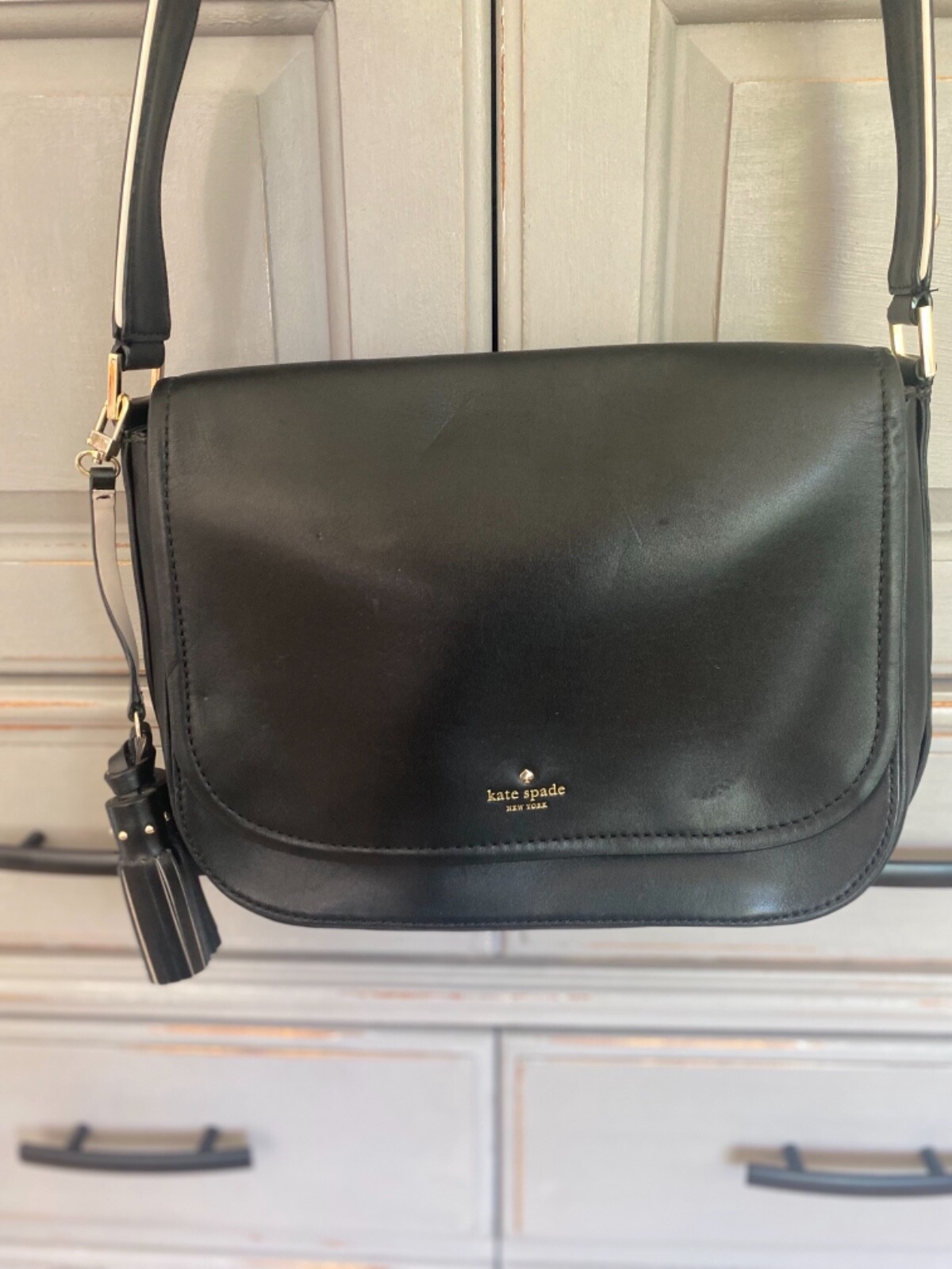 Kate Spade Blake Saddle Flap Bag Crossbody Half Moon … Gem