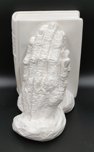 Vintage Praying Hands Bible Bookends 1962 By Universal Statuary Corp Chicago - Picture 11 of 16