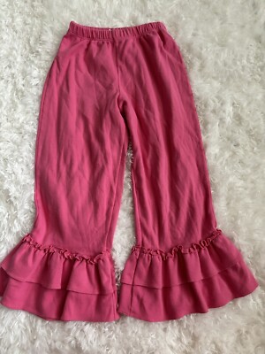Jetterbugs Girls Sz. 7 Pink Crop Ruffle Bottom Knit Pants. Great Pair, Cute