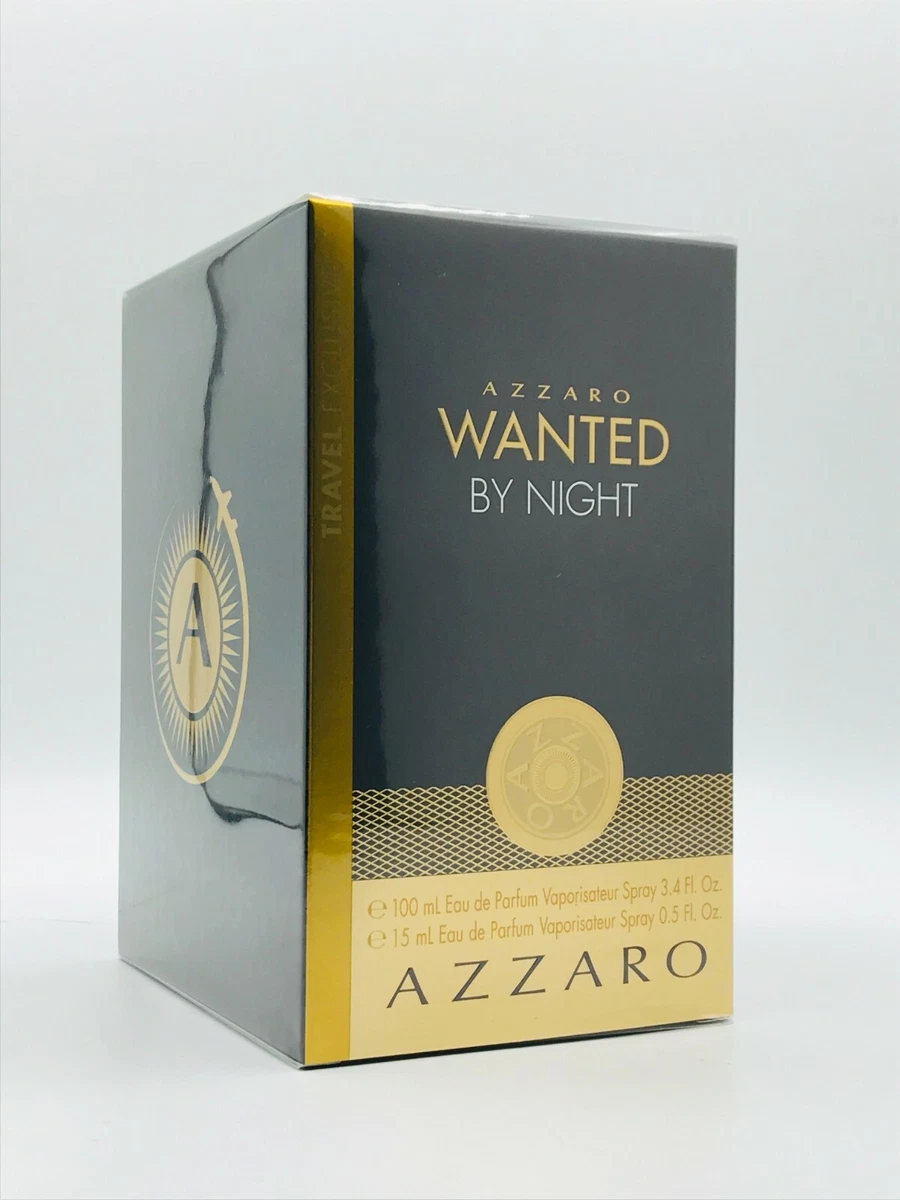 Azzaro Wanted By Night 2pc Set Men Parfum Spray 3.4 oz Travel Spray Sealed Box