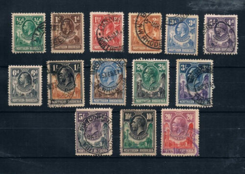 Northern Rhodesia 1925-29 Used Lot Part Set Sc#1-7,10-14,16,17 British Colonies - Picture 1 of 2