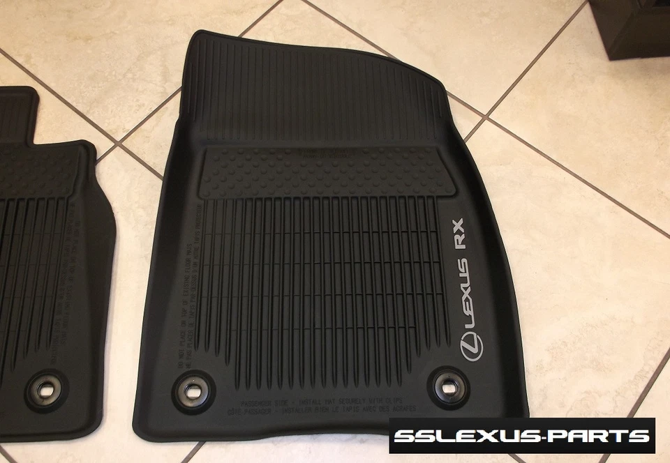 Lexus RX350 RX450H (2016-2022) OEM ALL WEATHER FLOOR "LINER" MATS 3pc (Black) - Image 3 of 4