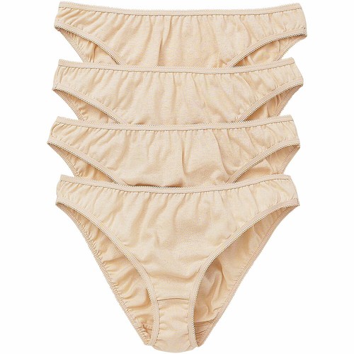 Just Essentials Women's Ladies Hi-Leg Briefs Multipack of 4 Cotton Plain Colours - Picture 9 of 49