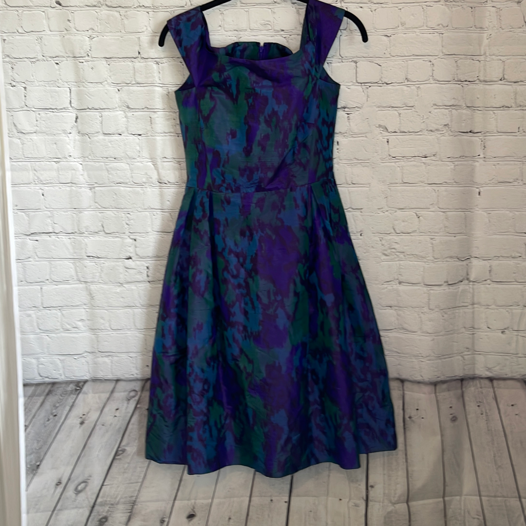 blue red valentino dress Red Valentino // Blue & Multi Printed A-Line Dress VSP Consignment