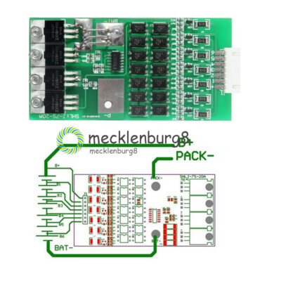 7S Cells 24V 20A W/Balancing Li-ion Lithium 18650 Battery BMS Protection Board