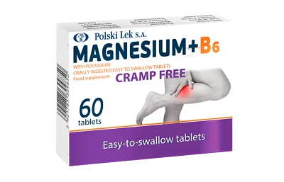 POLSKI LEK S.A. Magnesium + B6 with Potassium Cramp Free 60 Tablets