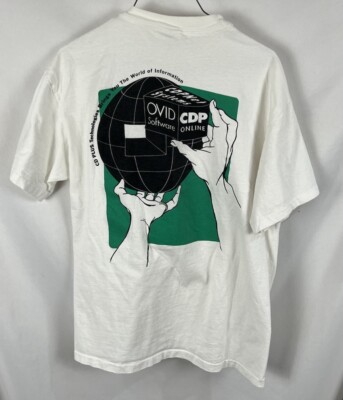Vtg CD PLUS OVID CDP ONLINE Vintage Single Stitch USA Software Shirt LARGE