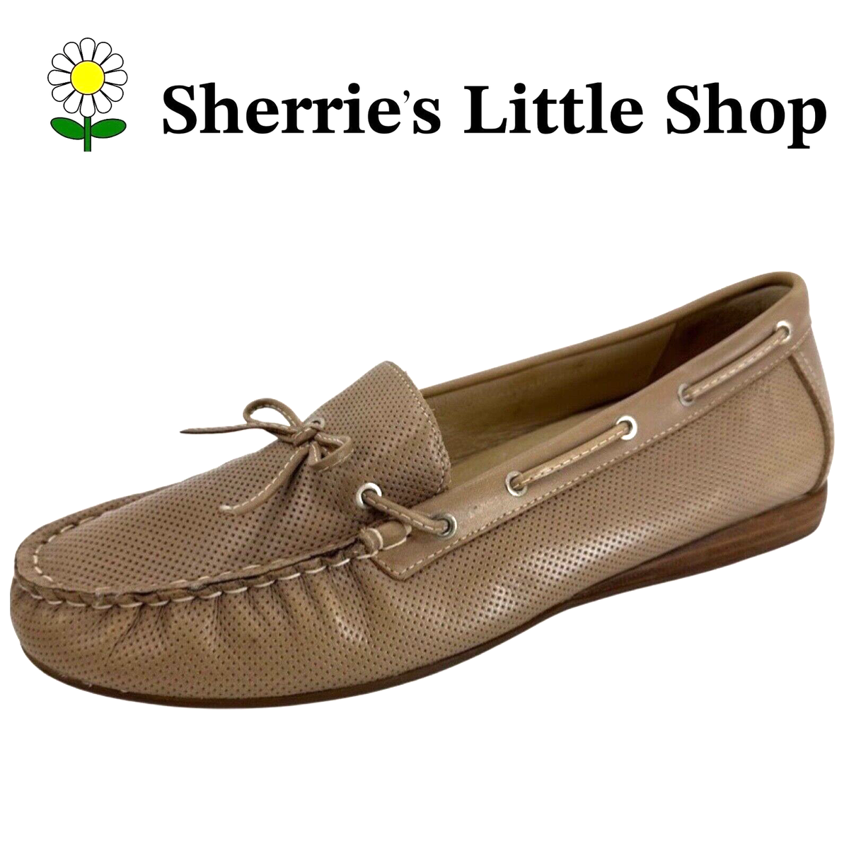 Women's New David Tate Splendid Taupe Leather Moc Toe Loafers