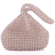 Women Diamond Evening Clutch Bag Rhinestone Triangle Bling Glitter Handbag