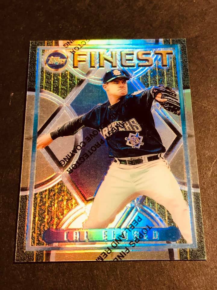 1995 Topps Finest Refractor w/peel Cal Eldred Brewers #63