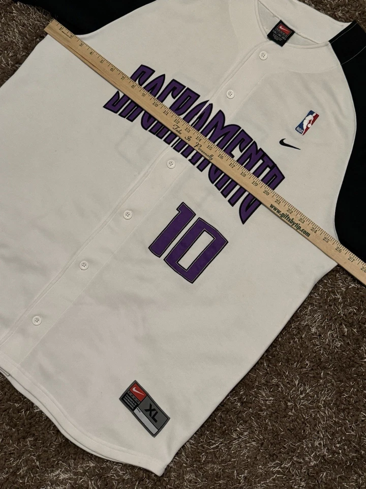 复古耐克萨克拉门托国王队 NBA 篮球球衣棒球摇摆人 Mike Bibby XL — 第 4/4 张图片