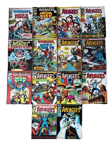 The Avengers Marvel Comics UK  1974 1975 Job Lot Of 14 Vintage Issues