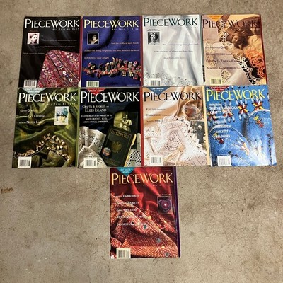 PieceWork Magazine Lot 9 Issues 1994-1998 Crafts & History Hand All By Hand