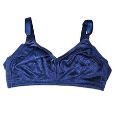Bali Double Support Wireless Bra Blue 40D Adjustable Full Coverage Lined 3372