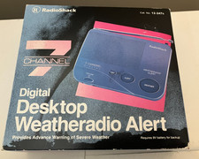 New in box Radio Shack 12-247B Digital Desktop Weather Radio Alert 7 Channel