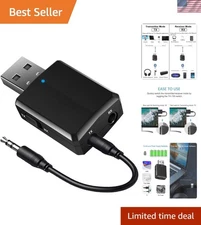 Compact USB Bluetooth 5.0 Audio Transmitter Receiver - Plug and Play Convenience