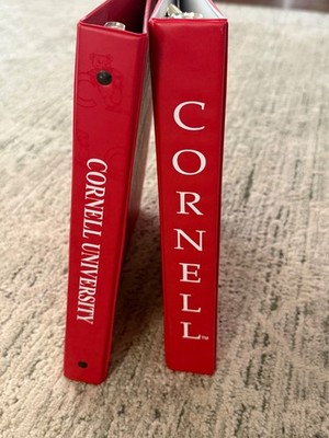 Vintage Cornell University 2(Two) Three Ring Hard Binder New York, Big Red, 1.5''