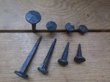 Pack of 4 CHUNKY ROSE HEAD Nails hand forged wrought Iron blacksmith Décor Nail