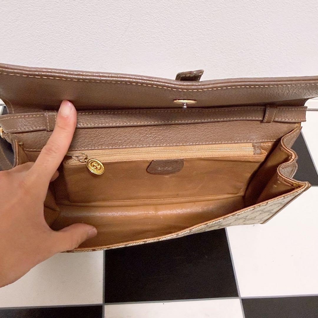 GUCCI GG Shoulder Bag PVC Leather Beige Brown Gold Hardware Logo From Japan thumbnail 21