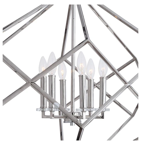 Uttermost Euclid 6 Light Nickel Cube Pendant - Picture 2 of 4