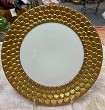 L’Objet Aegean Gold Dinner Plate 10.5″, Store Sample
