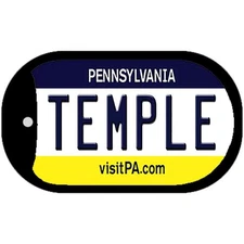 Temple Pennsylvania Novelty Metal Dog Tag Necklace 2" x 1"