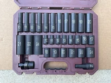 Matco ADV Impact Socket Set 1/2” Drive 6pt  Metric 10-24mm Deep & Shallow 30pc
