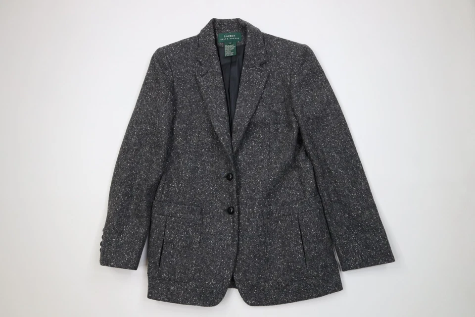 Traje Falda Tweed Lana Mancha Atómica 6 2 Piezas Ralph Lauren Mujer Vintage Años 90 EE. UU. Foto 2 de 4