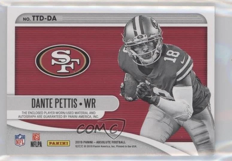 2019 Panini Absolute Tools of the Trade Double /35 Dante Pettis #TTD-DA Auto - Image 2 of 2