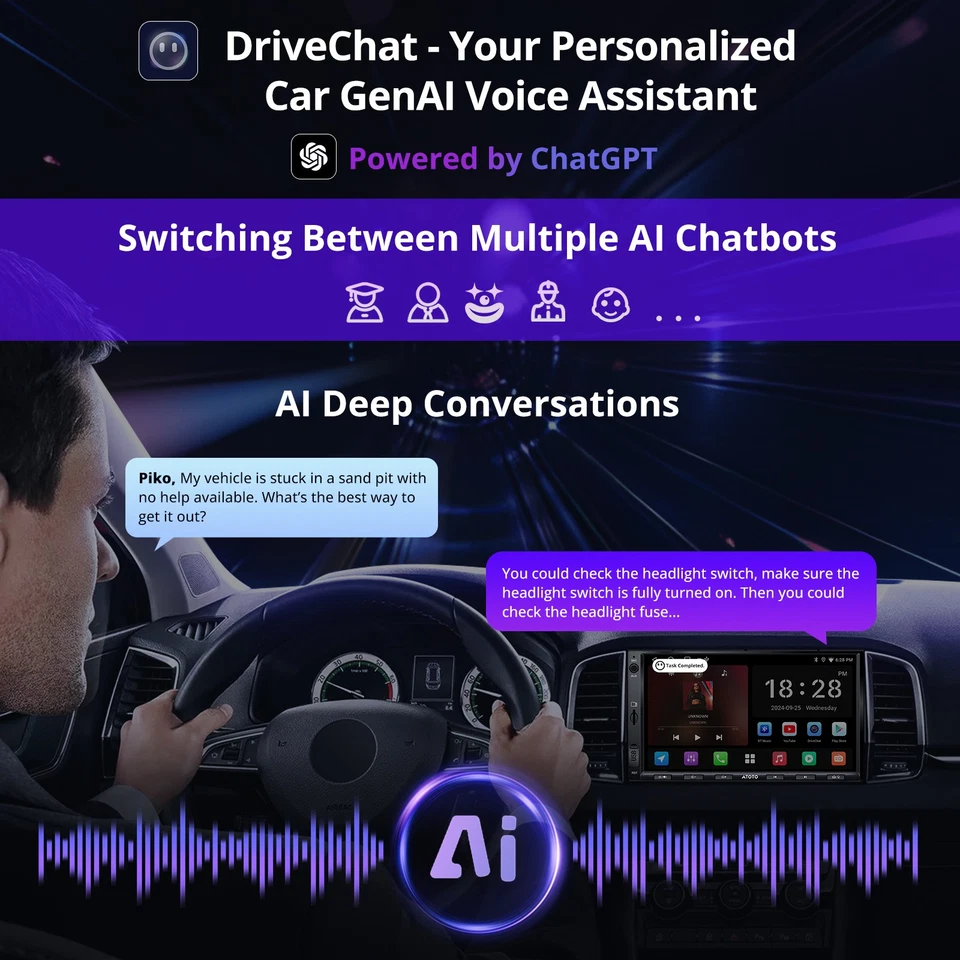 ATOTO A5L 7" Autoradio 2 DIN senza fili CarPlay & Android Auto Bluetooth Radio - Immagine 3 di 4