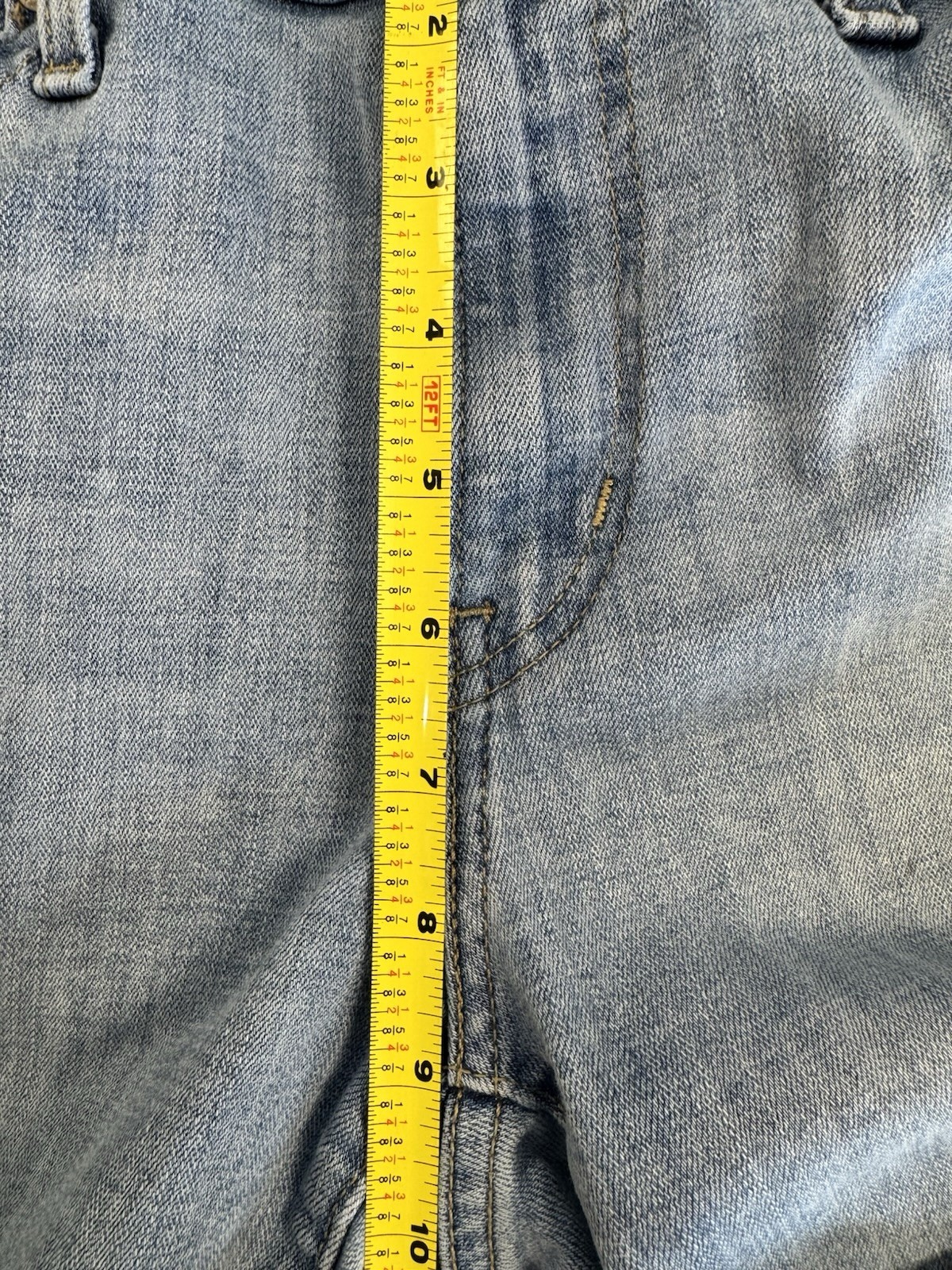 Womens Light Wash Mid Length Levis Shorts Blank Red Tag Size 29 thumbnail 8