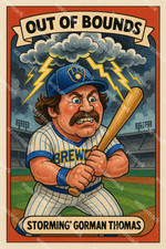 GX254 Gorman Thomas Milwaukee Brewers Out of Bounds 4x6 12x18 16x24 Photo
