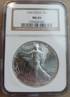 1992 American Silver Eagle NGC MS69 Brown Label PQ