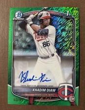2025 Bowman Chrome Prospect Autograph Khadim Diaw /99 Green Reptilian Auto Twins