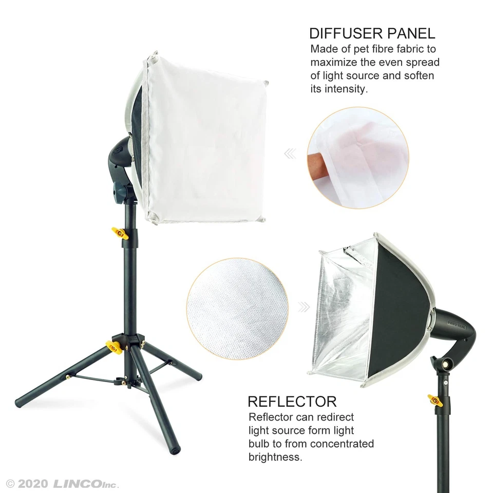 Lincostore Mini Softbox Lighting Kit 8x8inch, Table Top Photography Lighting ... - Image 3 of 4