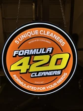 Formula 420 Glass Cleaner Advertising Vibes Light Up LED Sign 2 Sided Smoke Shop