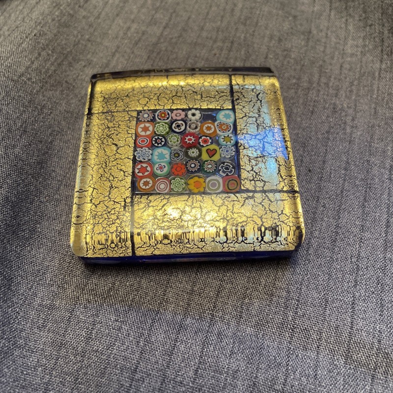 Vintage Murano Art Glass Close Packed Millefiori  Paperweight