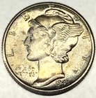 1945 -S Mercury Dime 10c 90% Silver US Coin Gem BU Mint State - Lot # 2062