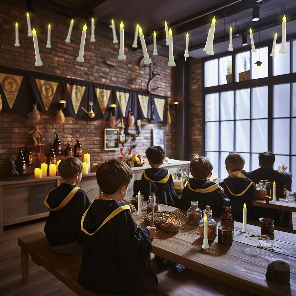 Velas LED flotantes mágicas varita de control remoto velas sin llama Halloween Foto 2 de 4