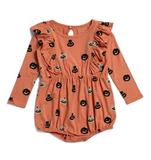KYTE Baby Toddler Long Sleeve Carve Bamboo Romper Halloween Pumpkin Size 3T $39