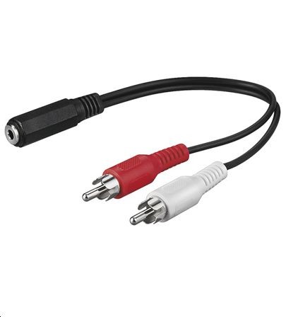 MicroConnect AUDALH02 Audio Cable – 0.2m 2 x RCA Male to 3.5mm Female Red