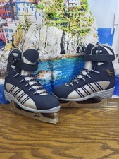 Jackson Softec Sz 4 Ice Skates Ultima Figure Skating Navy Blue/Silver