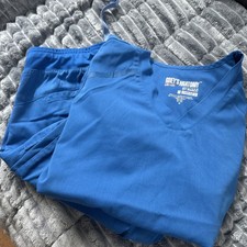 Barco Greys Anatomy scrub set women  s royal blue Sz M-see pics 