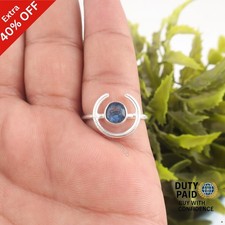 Valentines Deal Sterling Silver Round London Blue Topaz Stone Band Birthday Ring