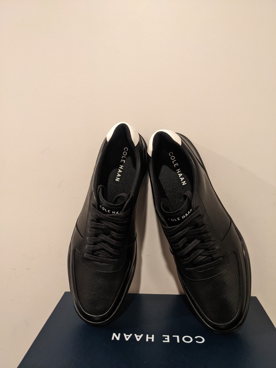 COLE HAAN ブラック スニーカー COLE HAAN ZERØGRAND Laser Wingtip Men's Black Oxford Shoes (US 9.5