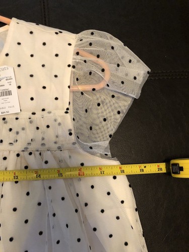 J Crew Girls Crewcuts Polka Dot Tulle Overlay Dress Puff Sleeve Ivory Sz 16 NWT! - Picture 8 of 9
