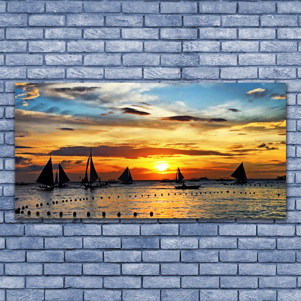 Grand tableau mer 140x70 cm sur toile pour illuminer une pièce sombre