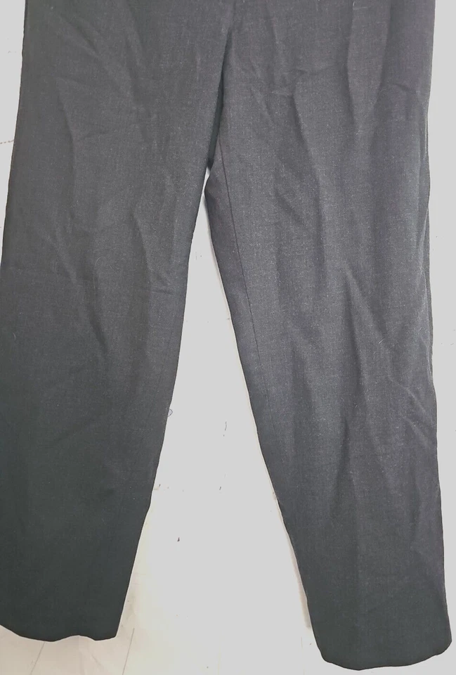 Liz Claiborne Dark Gray Woolmark Dress Pants Size 16 Flat Front Fully Lined Zip - Image 3 of 4