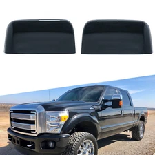 Gloss Black For 2008-2016 Ford F250 F350 F450 Upper Top Towing Mirror Cover Cap