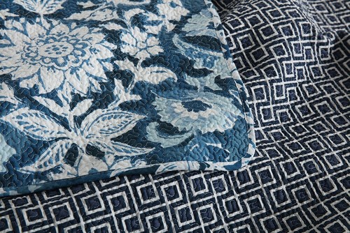 Cotton Bedspread Coverlet Set Comforter Quilt Queen King 230x250cm Audrey - Picture 2 of 2